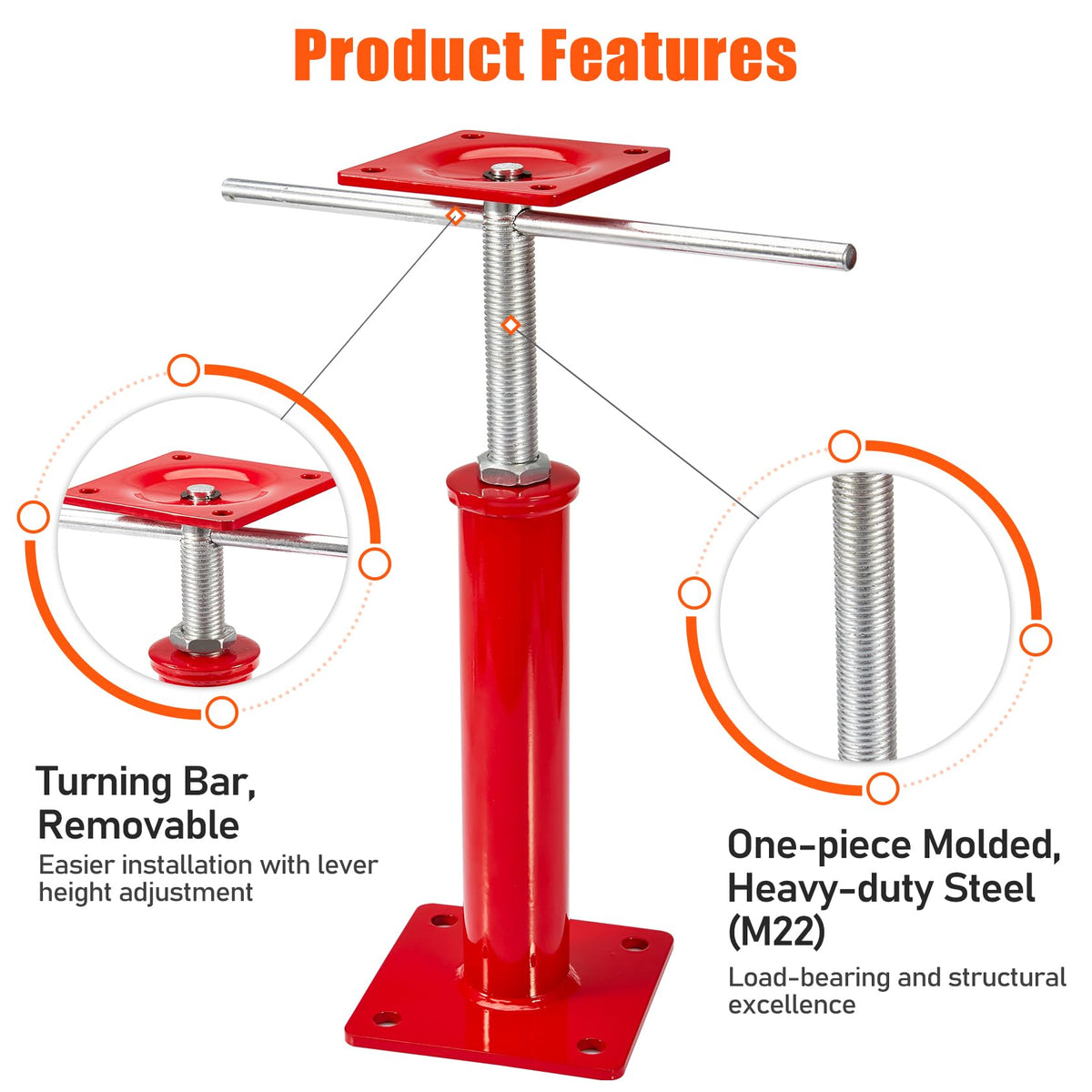 4 Pack House Floor Jacks, 11"-16" Height Range, 11023 LBS Max Load