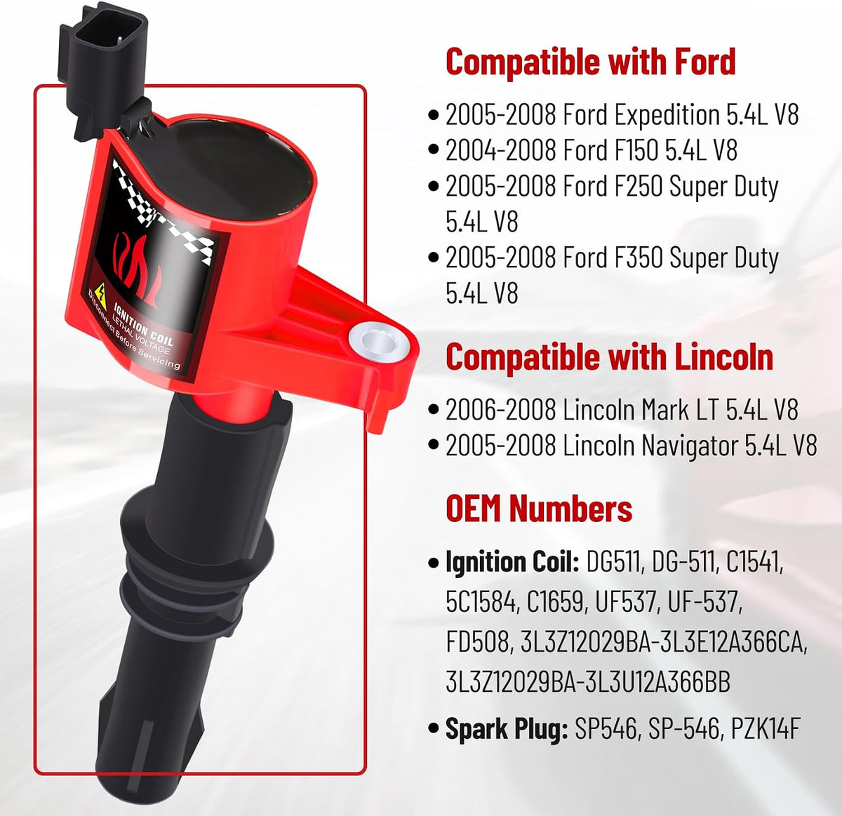 Set of 8 Ignition Coil Pack DG511 & Spark Plugs SP546 SP515