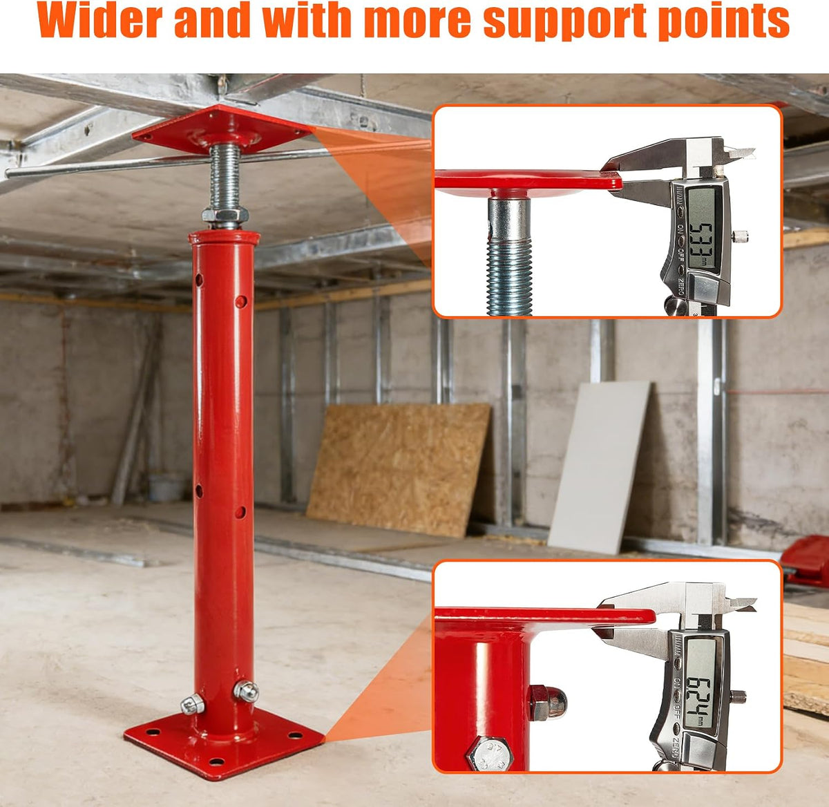 2 Pack House Floor Jacks, 21"-43" Height Range, 11023 LBS Max Load