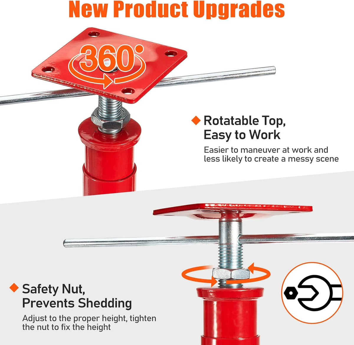 2 Pack House Floor Jacks, 21"-43" Height Range, 11023 LBS Max Load